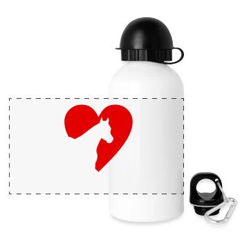 Paint Horse - Panorama Trinkflasche mit Deckel 500 ml - Weiß - Vorne