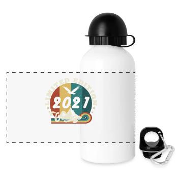 Jahrgang 2022 Retro - Bestseller - Panorama Trinkflasche mit Deckel 500 ml - Weiß - Vorne