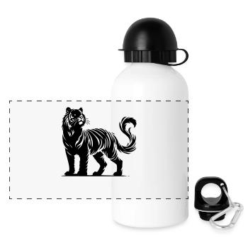 Tiger Animal - Panoramic Thermal Bottle with Lid 500 ml - white - Front
