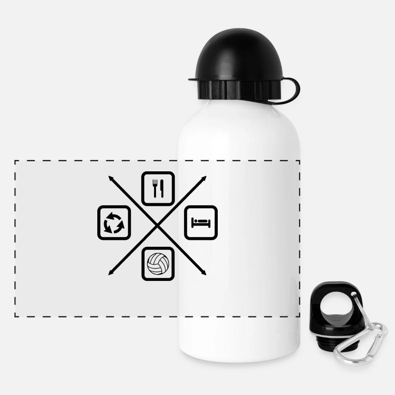 The life cycle of a volleyball player - Panoramic Thermal Bottle with Lid 500 ml - white