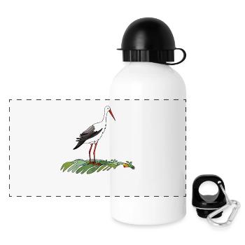 Oiseaux - Gourde panoramique avec couvercle 500 ml - blanc - Devant