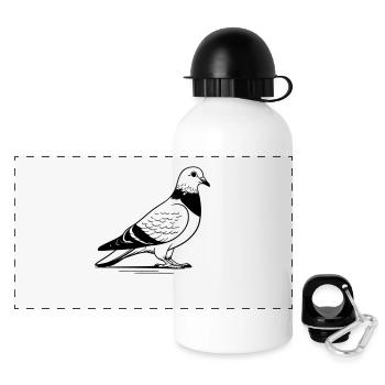 Pigeon des rues comme illustration vectorielle - Gourde panoramique avec couvercle 500 ml - blanc - Devant