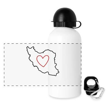 Iran Persien Liebe Herz - Panorama Trinkflasche mit Deckel 500 ml - Weiß - Vorne