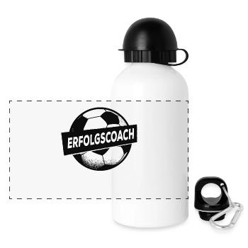 Erfolgscoach - Fußballtrainer - Panorama Trinkflasche mit Deckel 500 ml - Weiß - Vorne