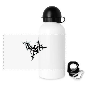 Tribal 2 - Panorama Trinkflasche mit Deckel 500 ml - Weiß - Vorne