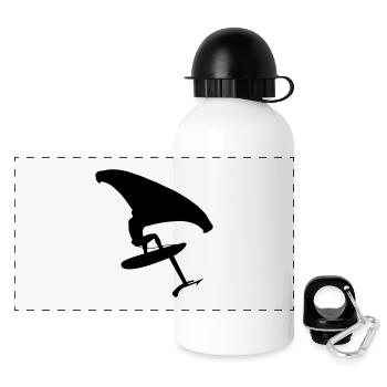 Wingsurfer dynamique sur l’eau - Gourde panoramique avec couvercle 500 ml - blanc - Devant
