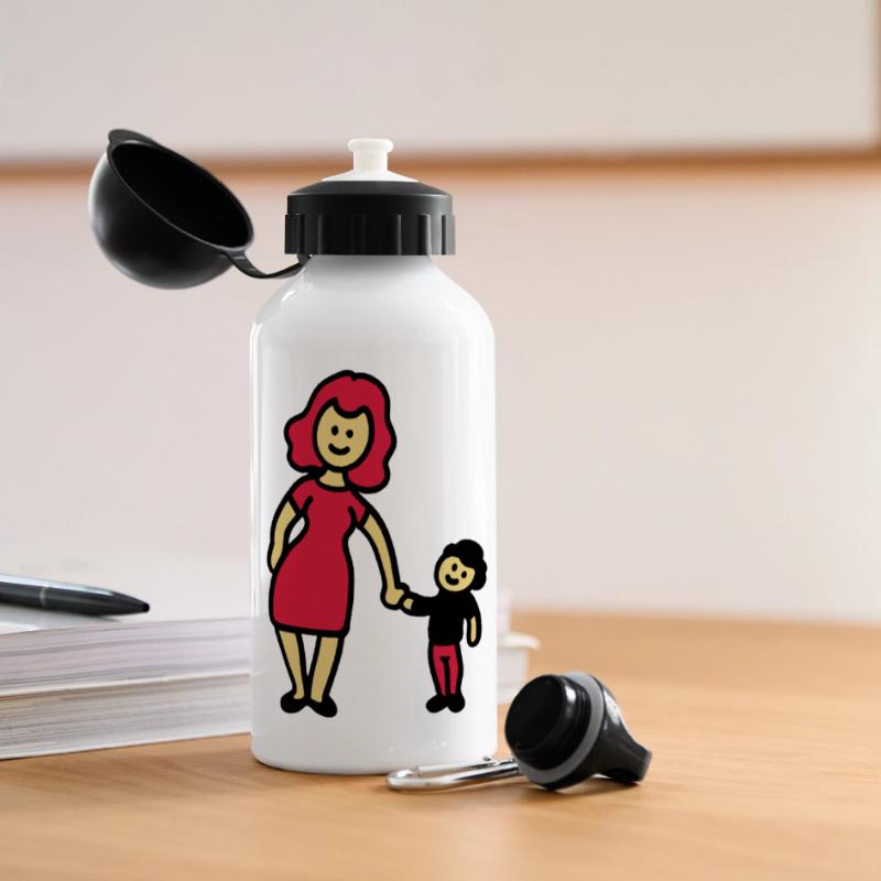 Mutter / Oma + Kind 3 Panorama Trinkflasche mit Deckel 500 ml