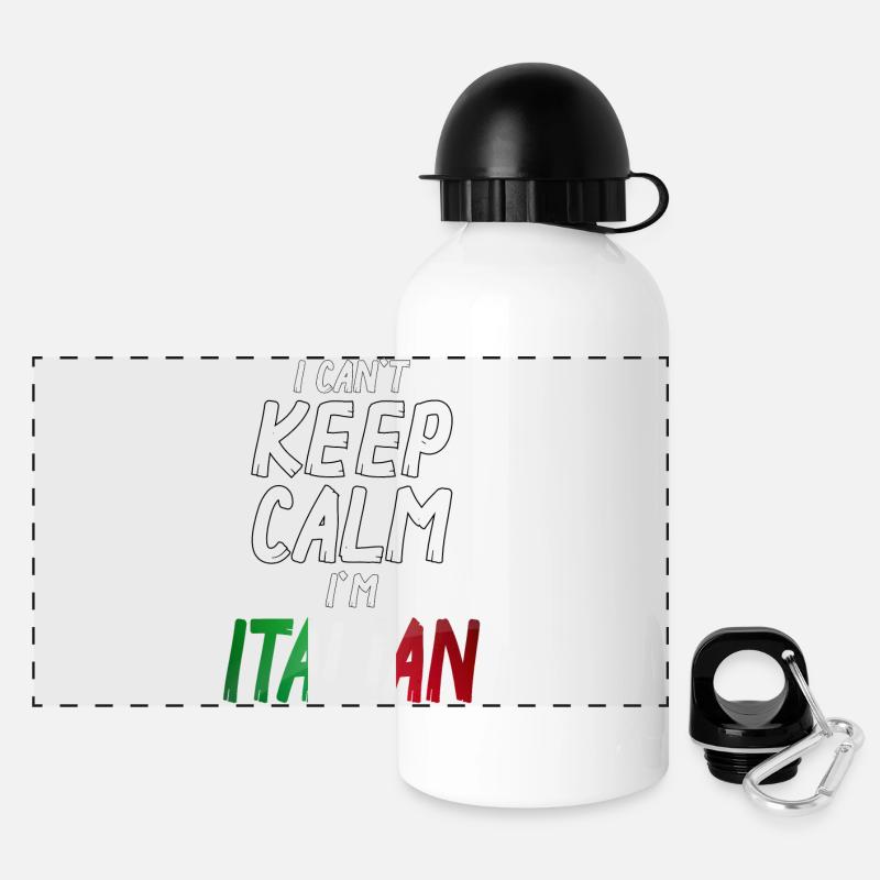 I can´t Keep Calm I´m Italian - Panoramic Thermal Bottle with Lid 500 ml - white
