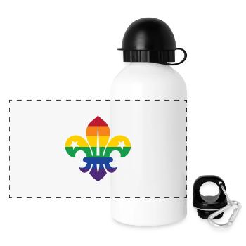 Regenbogen Lilie - Panorama Trinkflasche mit Deckel 500 ml - Weiß - Vorne