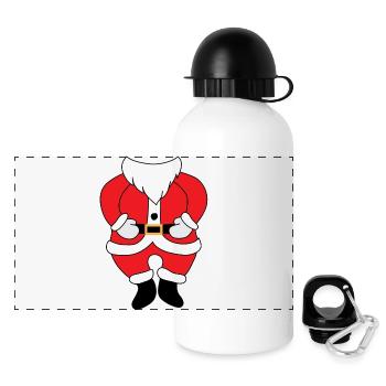 Santa - Panorama Trinkflasche mit Deckel 500 ml - Weiß - Vorne