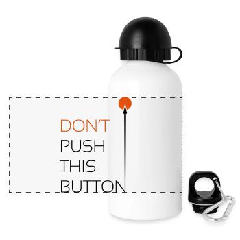 Push this Button - Panorama Trinkflasche mit Deckel 500 ml - Weiß - Vorne