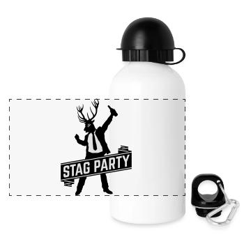 Stag Party (Junggesellenabschied JGA / 2C) - Panorama Trinkflasche mit Deckel 500 ml - Weiß - Vorne