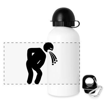 drunk_man_puke_ca1 - Panorama Trinkflasche mit Deckel 500 ml - Weiß - Vorne