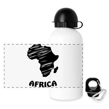 africa_logo - Panorama Trinkflasche mit Deckel 500 ml - Weiß - Vorne