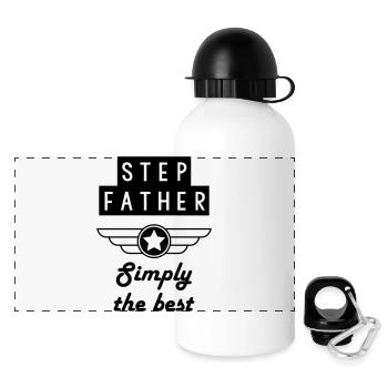 Stiefvater / Stiefmutter / Ehe / Familie - Panorama Trinkflasche mit Deckel 500 ml - Weiß - Vorne