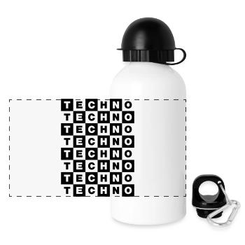 TECHNO - Panorama Trinkflasche mit Deckel 500 ml - Weiß - Vorne