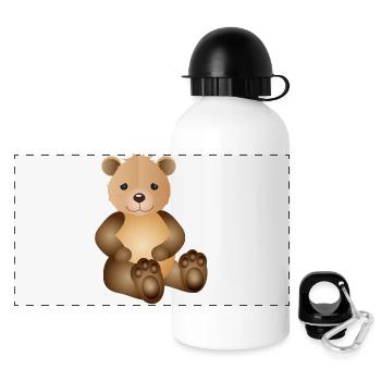 zuckersüßer goldiger Bär als tierischer Begleiter - Panorama Trinkflasche mit Deckel 500 ml - Weiß - Vorne