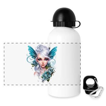 Fairy Creatures with Butterfly Ears – Fantasy - Panoramic Thermal Bottle with Lid 500 ml - white - Front