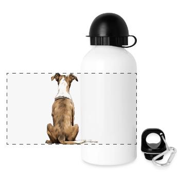 Windhund - Panorama Trinkflasche mit Deckel 500 ml - Weiß - Vorne