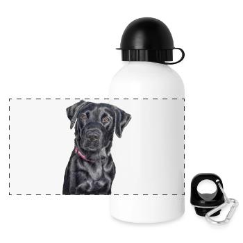 Labrador Field Trail Aufkleber - Panorama Trinkflasche mit Deckel 500 ml - Weiß - Vorne