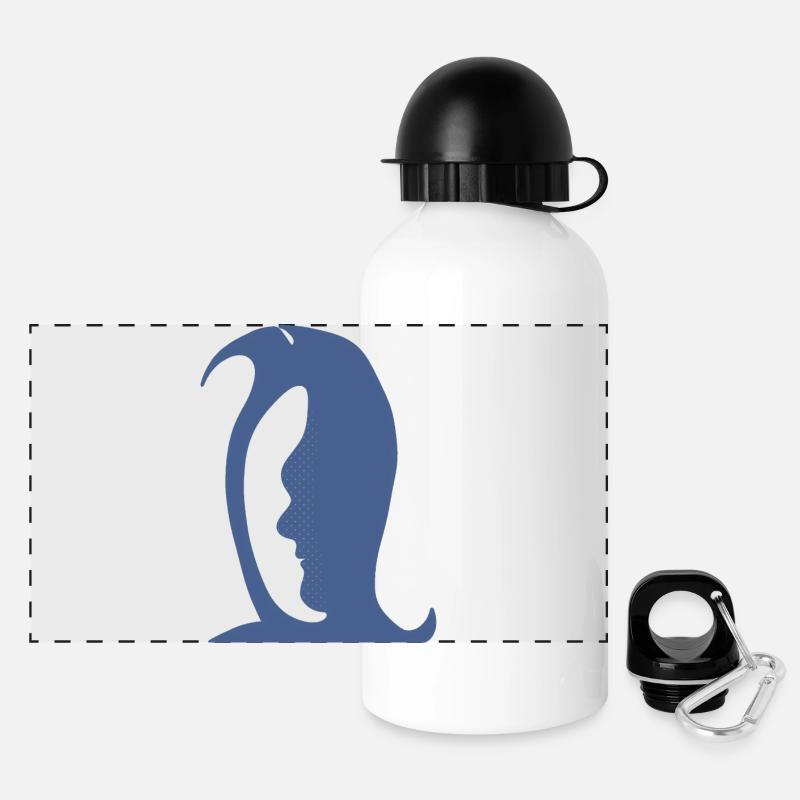 Ein Pinguin oder ein Gesicht in dieser lustigen optischen Täuschung - Panorama Trinkflasche mit Deckel 500 ml - Weiß