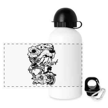 Swallow // Illustration - Panoramic Thermal Bottle with Lid 500 ml - white - Front