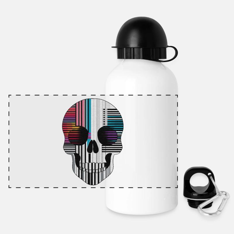 Funky Skull - Panoramic Thermal Bottle with Lid 500 ml - white