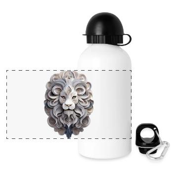 Zodiac sign Leo - Panoramic Thermal Bottle with Lid 500 ml - white - Front