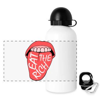 Eat the rich - Panorama Trinkflasche mit Deckel 500 ml - Weiß - Vorne