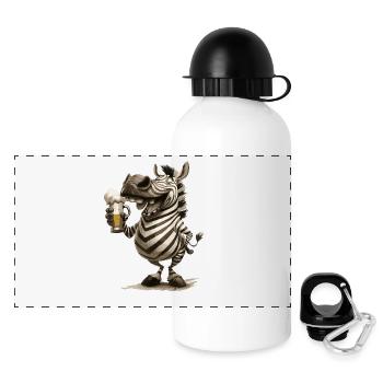 Zebra Beer Funny - Panoramic Thermal Bottle with Lid 500 ml - white - Front
