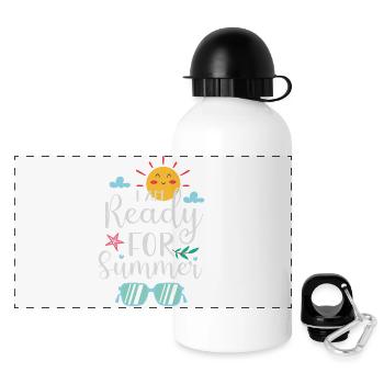 I am Ready for Summer - Panoramic Thermal Bottle with Lid 500 ml - white - Front