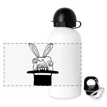 Lapin Monstre Sorcier Chapeau haut de forme Mal Horreur Fun - Gourde panoramique avec couvercle 500 ml - blanc - Devant