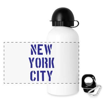 New York City - NYC - NY - Manhattan - Brooklyn - Panorama Trinkflasche mit Deckel 500 ml - Weiß - Vorne