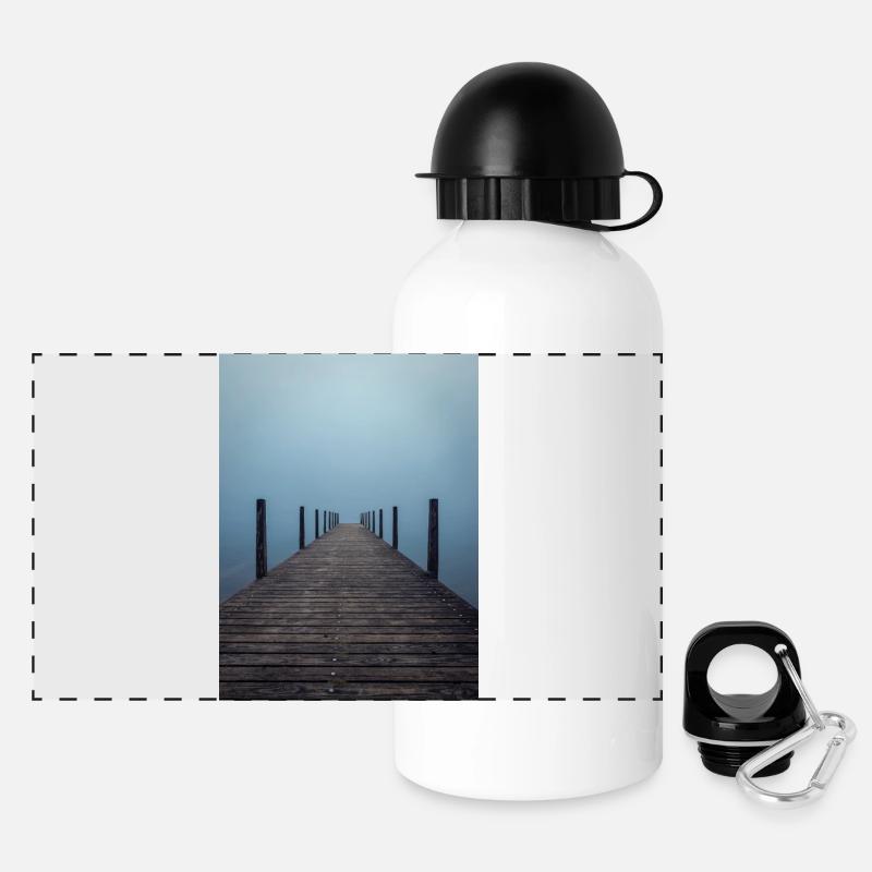 Perspective silencieuse - Gourde panoramique avec couvercle 500 ml - blanc