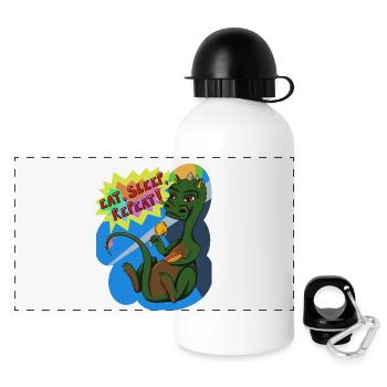 Eat sleep repeat - Panoramic Thermal Bottle with Lid 500 ml - white - Front