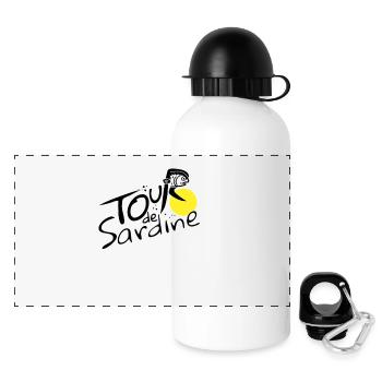 Lustige Sardinen-Radtour - Panorama Trinkflasche mit Deckel 500 ml - Weiß - Vorne