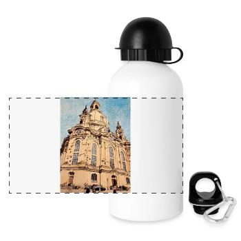 Église Notre-Dame de Dresde - Gourde panoramique avec couvercle 500 ml - blanc - Devant