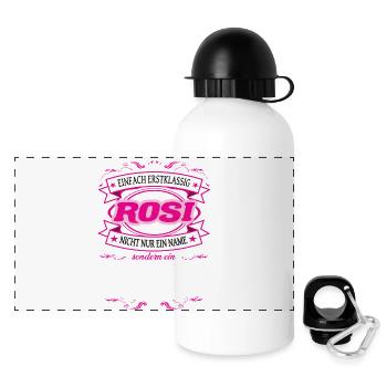 Qualitätsmerkmal Rosi einfach Erstklassig - Panorama Trinkflasche mit Deckel 500 ml - Weiß - Vorne