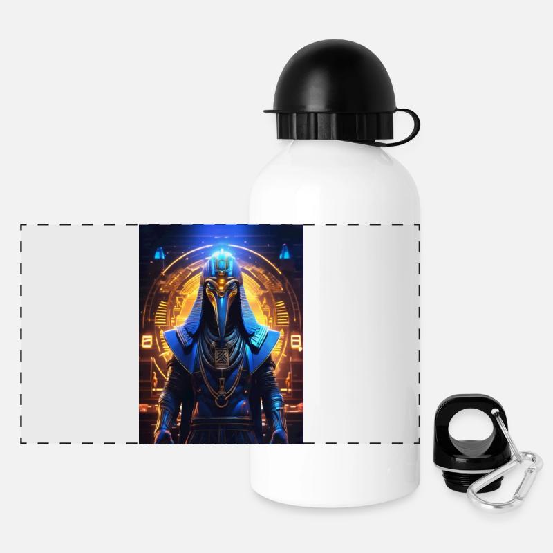 Thoth – Der Schriftgelehrte der Sterne - Panorama Trinkflasche mit Deckel 500 ml - Weiß
