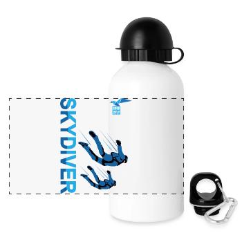 Skydiver Paragliding | Blue Sky Vibrant Color - Panoramic Thermal Bottle with Lid 500 ml - white - Front