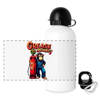 GreaseMonkey Retro Pump Design - Panoramic Thermal Bottle with Lid 500 ml - white - Front
