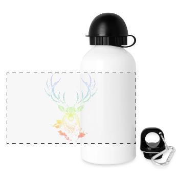 Rainbow Deer Nebula Spectrum - Panoramic Thermal Bottle with Lid 500 ml - white - Front
