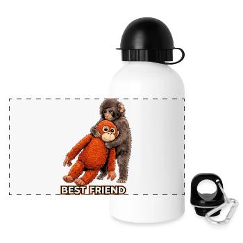 Punch Monkey Baby Viral Meme Trend 2026 - Panoramic Thermal Bottle with Lid 500 ml - white - Front