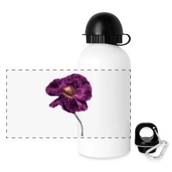 Pavot magenta intense - Gourde panoramique avec couvercle 500 ml - blanc - Devant