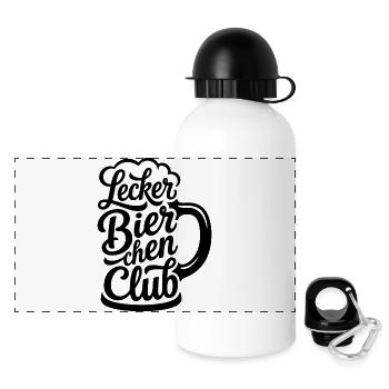 Lecker Bierchen Club - Panorama Trinkflasche mit Deckel 500 ml - Weiß - Vorne