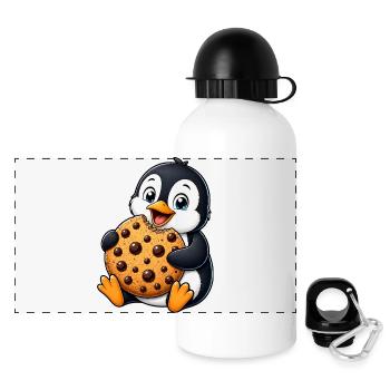 Cute Penguin Cookies Cartoon Happy Snacking - Panoramic Thermal Bottle with Lid 500 ml - white - Front