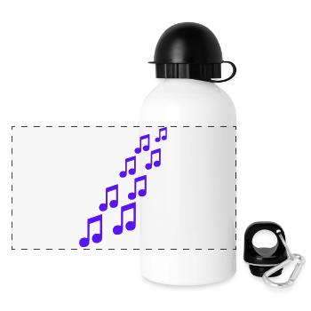 Noten - Panorama Trinkflasche mit Deckel 500 ml - Weiß - Vorne