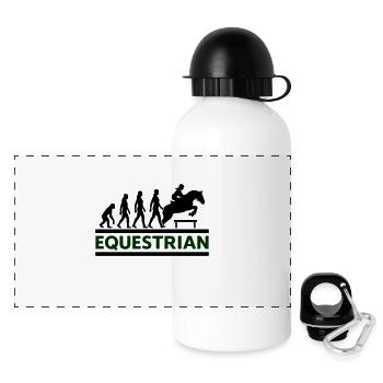 Equestrian Evolution Reiterin Geschenk Cool - Panorama Trinkflasche mit Deckel 500 ml - Weiß - Vorne