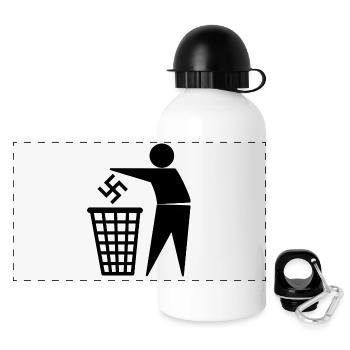 antifa - Panorama Trinkflasche mit Deckel 500 ml - Weiß - Vorne