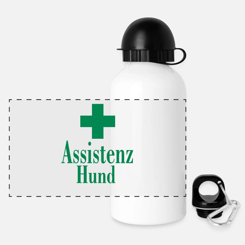 Assistenzhund Zeichen -1B - Panoramic Thermal Bottle with Lid 500 ml - white